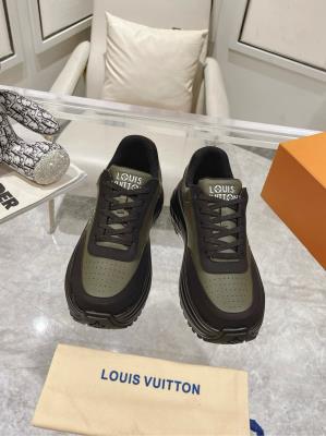 wholesale quality men's louis vuitton trainer black